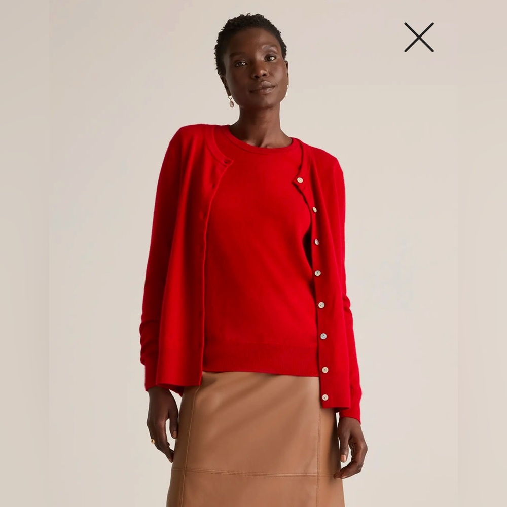 NWT Quince Mongolian Cashmere Red Cardigan